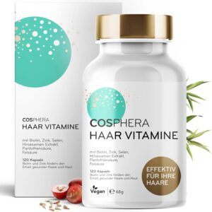 Cosphera vitaminai plaukams su biotinu ir selenu, 120 kapsulių