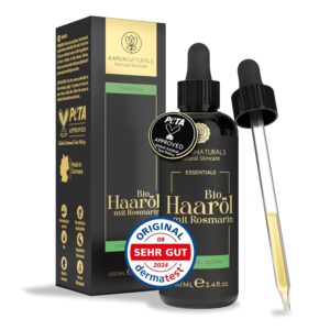 Organic Rosemary Oil Hair 100 ml • High Dose with Hyaluronic Acid & Biotin