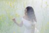 meadow, mist, flower background, fog, flower wallpaper, women, beautiful flowers, flowers, girl, nature, asia