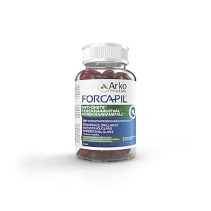 ARKOPHARMA - Forcapil Against Hair Loss Gummies - Hair Vitamins - Prevents Hair Loss - Strength - Growth - Shine - Devitalised Hair and Nails - Biotin - Vegan - From 15 Years - 60 Gummies